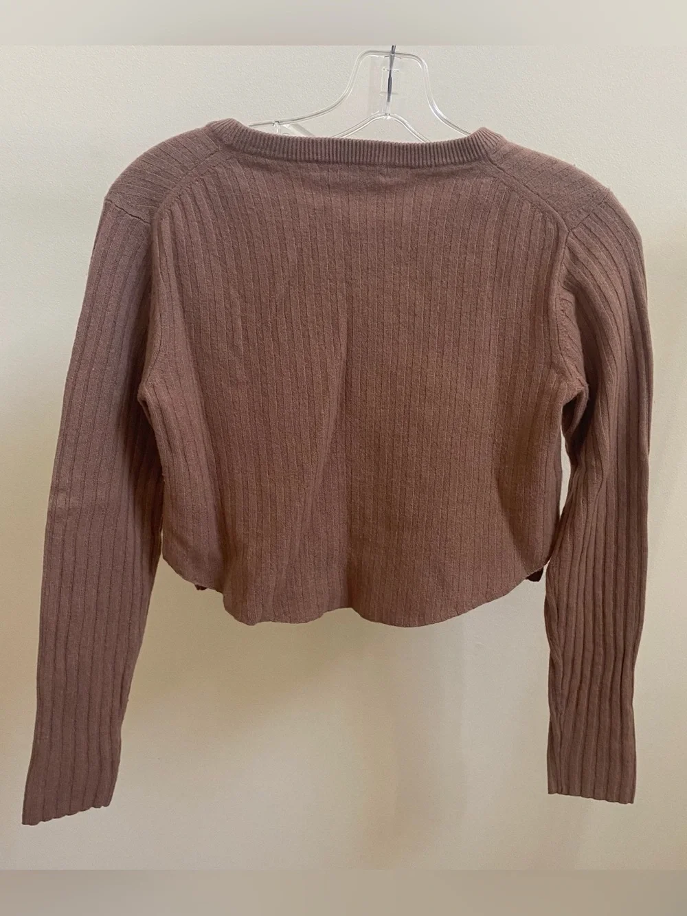 Babaton Aritzia ribbed brown cropped sweater Sz M